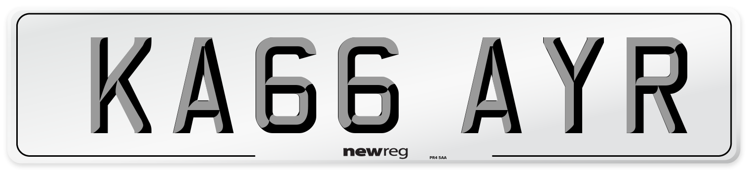 KA66 AYR Number Plate from New Reg